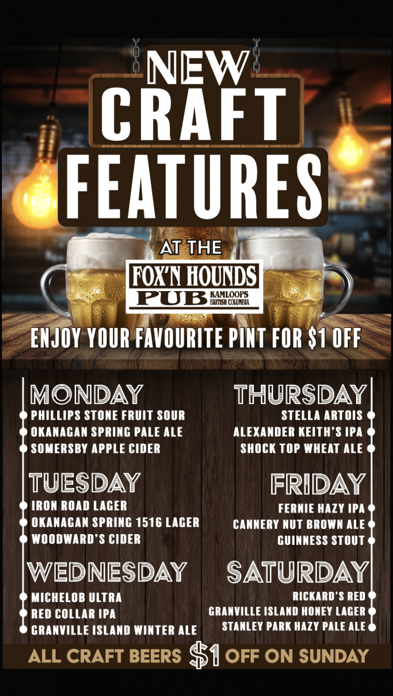 On Tap & Drinks » Fox N Hounds